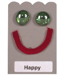 pipe cleaner bent into a smile adhered to the card