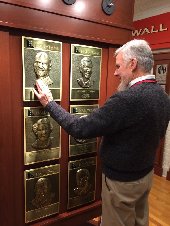 Mike Cole checks out Newel Perry's plaque