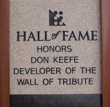 Hall of Fame Honors Don Keefe developer of the Wall of Tribute