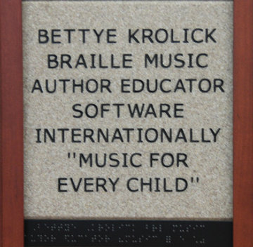 Bettye Krolick Braille Music Author Educator Software Internationally 'Music for Every Child'