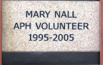 Mary Nall APH Volunteer 1995-2005