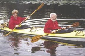 Paul and his wife, Sue, kayak together.