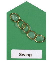 2½-inches of decorative chain-like belt in the center of card