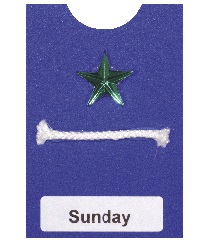 1/8-inch wide rope and rhinestone star adhered to the center of the card