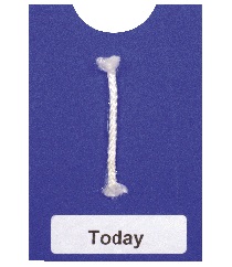 1/8-inch wide rope adhered vertically to the center of the card