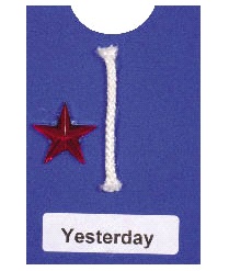 1/8-inch wide rope adhered vertically and star adhered to the LEFT of the card