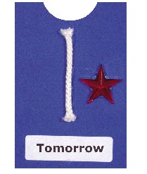 1/8-inch wide rope adhered vertically and star adhered to the RIGHT of the card