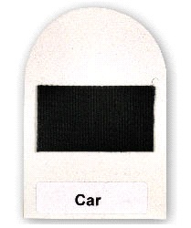 nylon webbing used on belts adhered to the center of the card