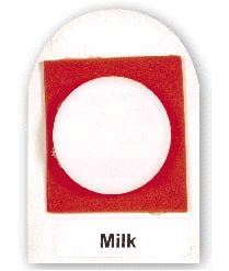 pop-off milk cap adhered to the center of the card