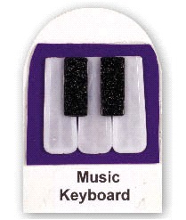 plastic spoons fashioned into piano keys adhered to the center of the card