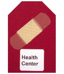 adhesive bandage diagonally on the card