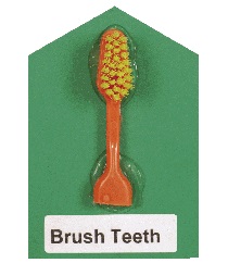 toothbrush in the center of card