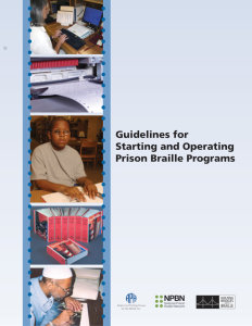 Guidelines for Starting and Operating Prison Braille Programs