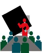 abstract cartoon of a lecture