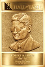 Robert Irwin's Hall of Fame Plaque