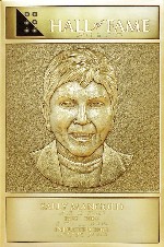 Sally Mangold's Hall of Fame plaque