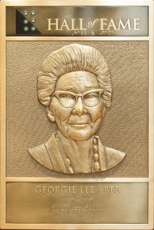 Georgie Lee Abel's Hall of Fame Plaque