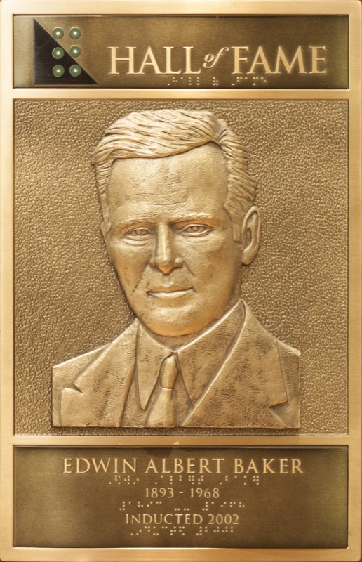Edwin Albert Baker's Hall of Fame Plaque