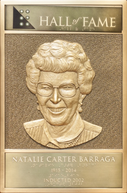 Natalie Barraga's Hall of Fame Plaque