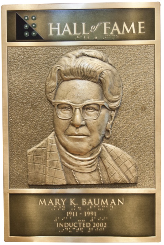 Mary K. Bauman's Hall of Fame Plaque