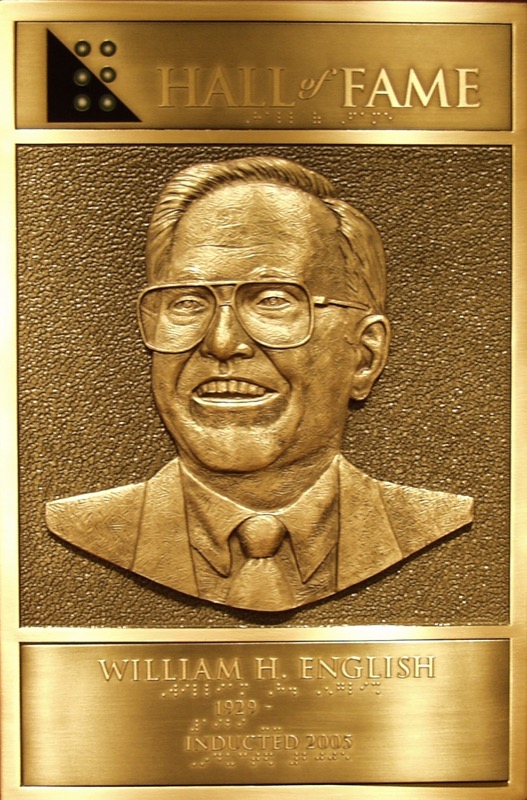 Bill English's Hall of Fame Plaque