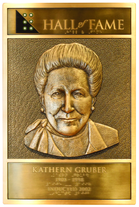 Kathern Gruber's Hall of Fame Plaque