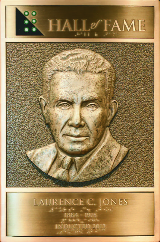 Laurence C. Jones's Hall of Fame Plaque