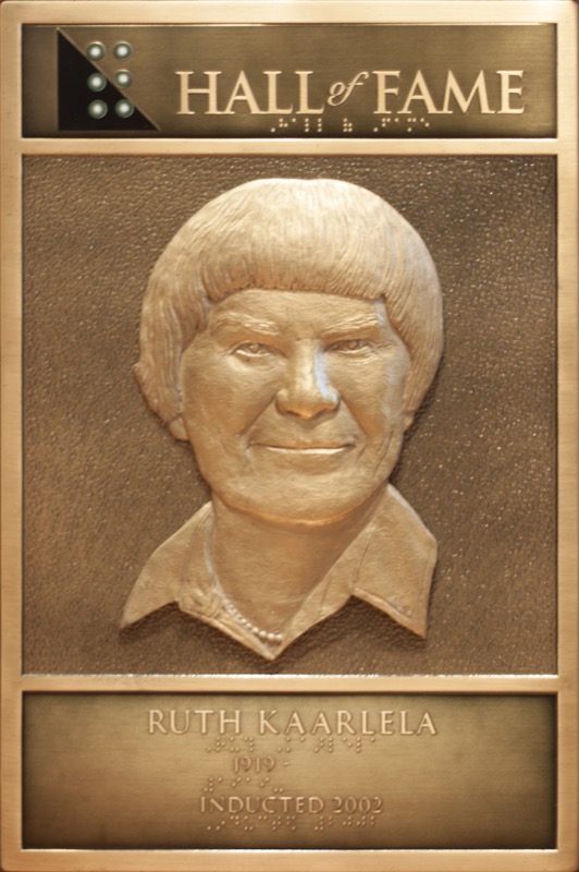 Ruth Kaarlela's Hall of Fame Plaque
