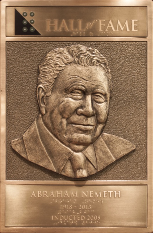Abraham Nemeth's Hall of Fame Plaque
