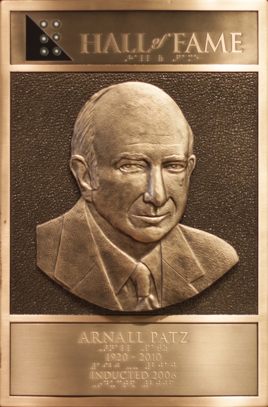 Arnall Patz's Hall of Fame Plaque