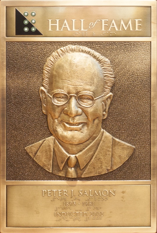 Peter Salmon's Hall of Fame Plaque