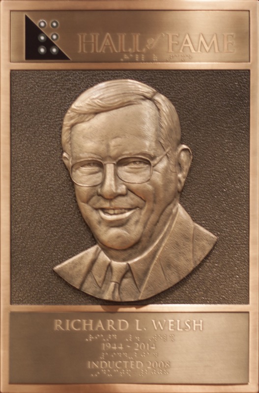 Richard Welsh's Hall of Fame Plaque