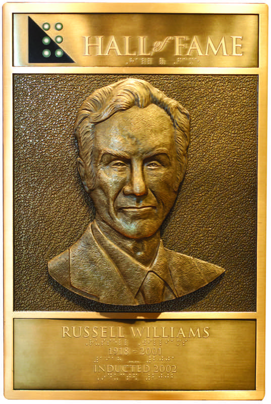 Russell Williams' Hall of Fame Plaque