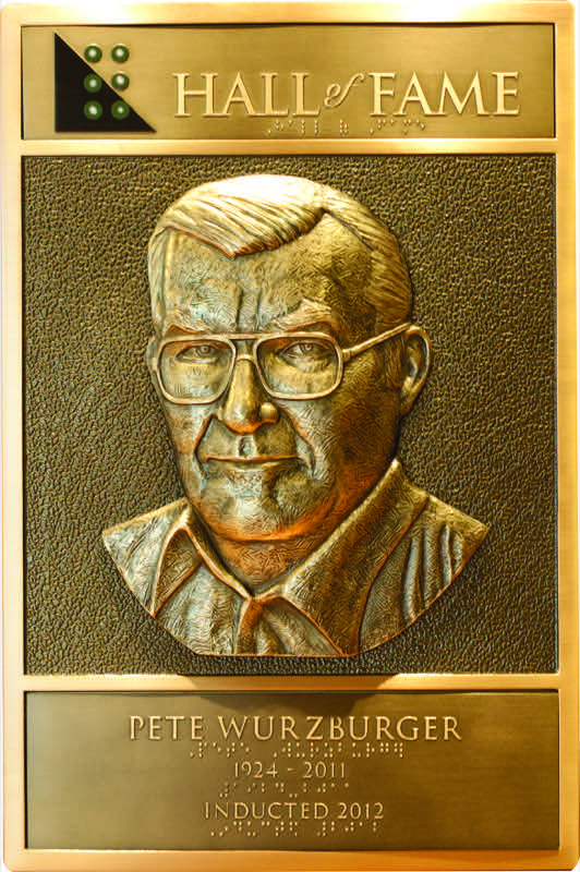Pete Wurzburger's Hall of Fame Plaque