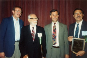 AER Bledsoe Award, Rick Welsh, Dr. Lowenfeld, Dean Tuttle, Mike Bina, Summer 1992
