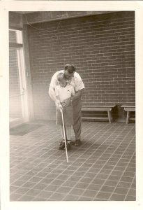 Pete Wurzburger at the Orientation Center for the Blind in the late 1950s