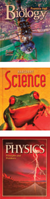 Biology, science, and physics textbooks