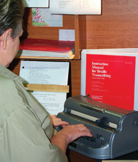 Transcriber using braillewriter