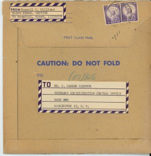 photograph of the mailer that contained Russ Williams' SoundScriber disc