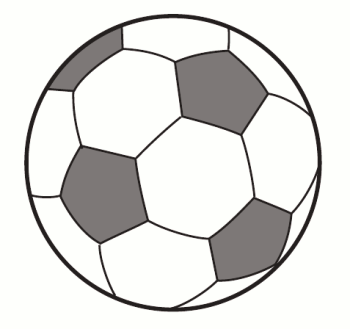 A line drawing of a soccer ball