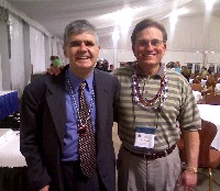 Enrique Oliu, color analyst for the Tampa Bay Rays Baseball Team, and his co-host for the evening, APH's Bob Brasher