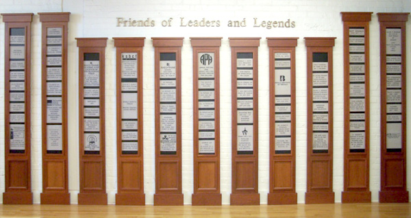 Several columns of the Wall of Tribute