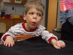 A child being tested with ISAVE