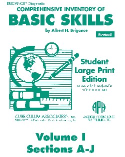 Comprehensive Inventory of Basic Skills by Albert H. Brigance Student Large Print Edition
