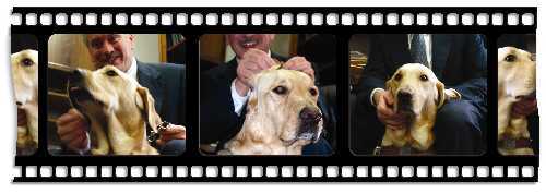 Pictures of Gary and Denver arranged to resemble a strip of film