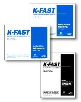 KFAST Braille reading and Math tests and the Administrator's manual