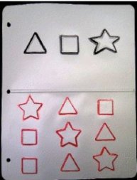 Tactile shapes have been outlined in marker