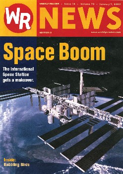 Cover of a Weekly Reader issue featuring the International Space Station