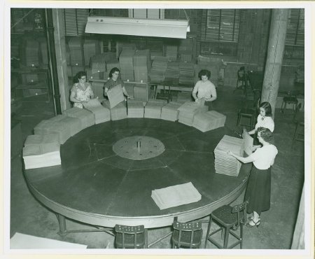 Braille collating at APH, 1956