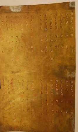 Embossing plate, Braille Alphabet Key